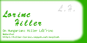 lorinc hiller business card